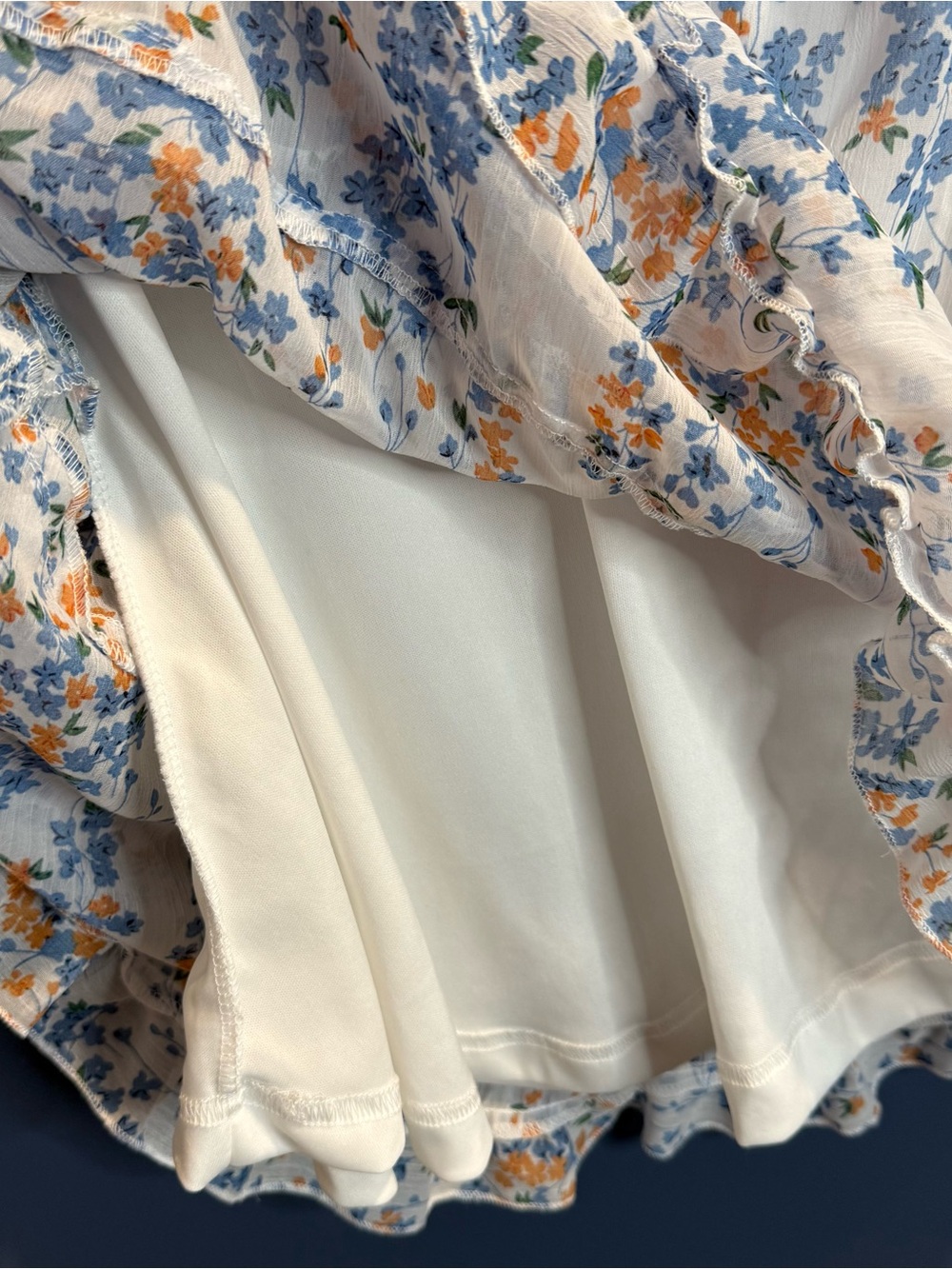 Selfie Leslie White Floral Ruffle Mini Dress - Picture 9 of 9